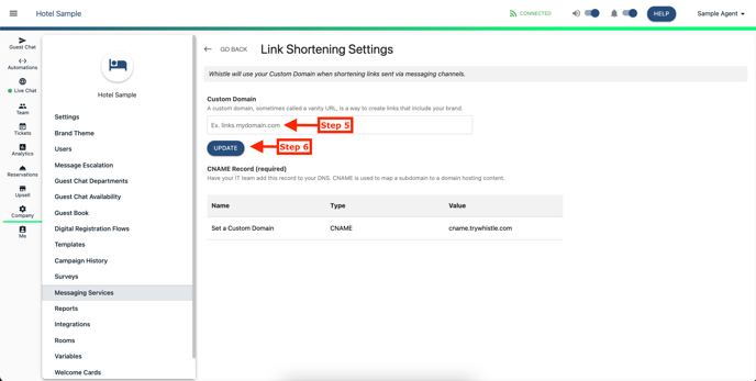How to utilize link shortening with custom domain